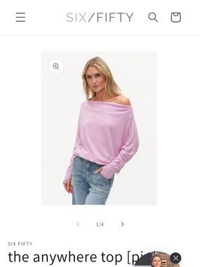 SIX /FIFTY Anywhere Top In Pink Frosting Size Small